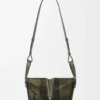 Compact Hammock bag in suede and classic calfskin Khaki/Green