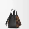 Compact Hammock bag in suede and classic calfskin Tan/Black