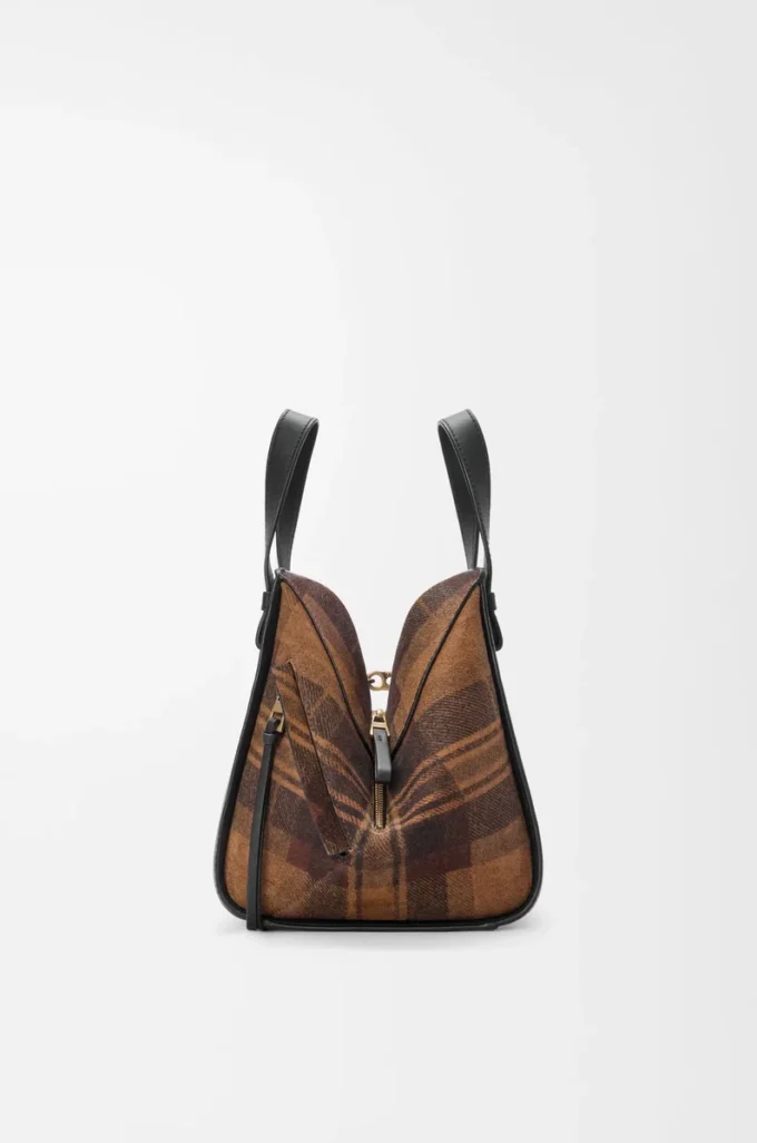Compact Hammock bag in suede and classic calfskin Tan/Black