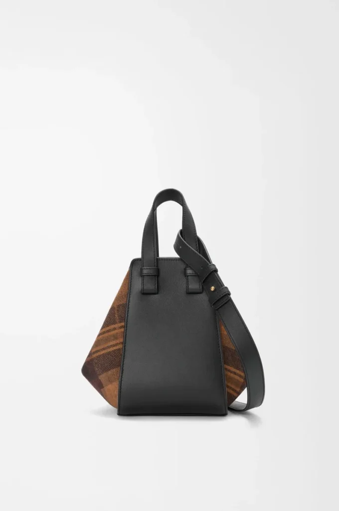Compact Hammock bag in suede and classic calfskin Tan/Black