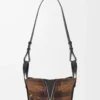 Compact Hammock bag in suede and classic calfskin Tan/Black
