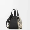 Compact Hammock bag in woven textile Black/White