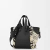 Compact Hammock bag in woven textile Black/White