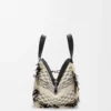 Compact Hammock bag in woven textile Black/White