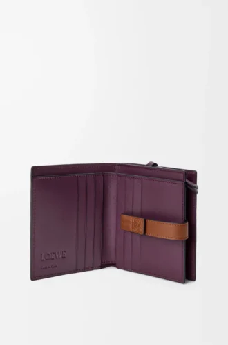 Compact zip wallet in soft grained calfskin Dirty Mauve/Squirrel
