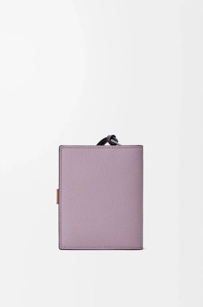 Compact zip wallet in soft grained calfskin Dirty Mauve/Squirrel Compact zip wallet in soft grained calfskin Dirty Mauve/Squirrel