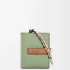 Compact zip wallet in soft grained calfskin Rosemary/Tan Compact zip wallet in soft grained calfskin Rosemary/Tan