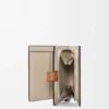 Compact zip wallet in soft grained calfskin Rosemary/Tan Compact zip wallet in soft grained calfskin Rosemary/Tan