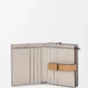 Compact zip wallet in soft grained calfskin Taupe/Gold Compact zip wallet in soft grained calfskin Taupe/Gold