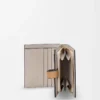 Compact zip wallet in soft grained calfskin Taupe/Gold Compact zip wallet in soft grained calfskin Taupe/Gold
