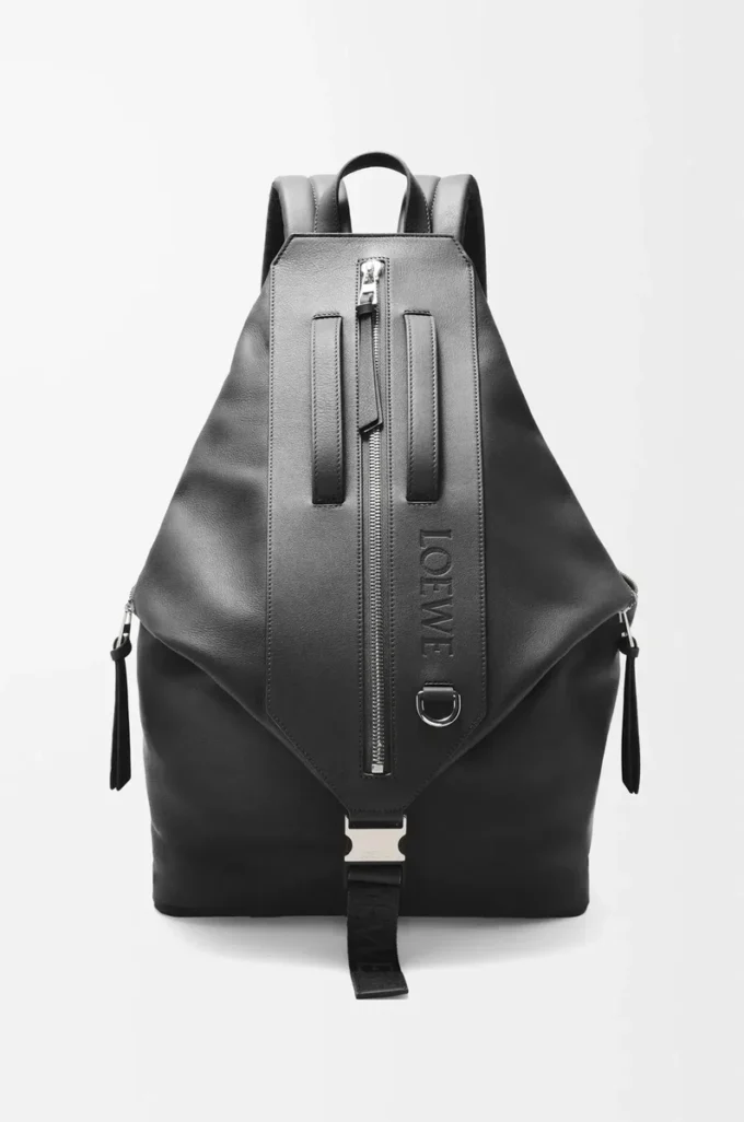 Convertible backpack in classic calfskin Black