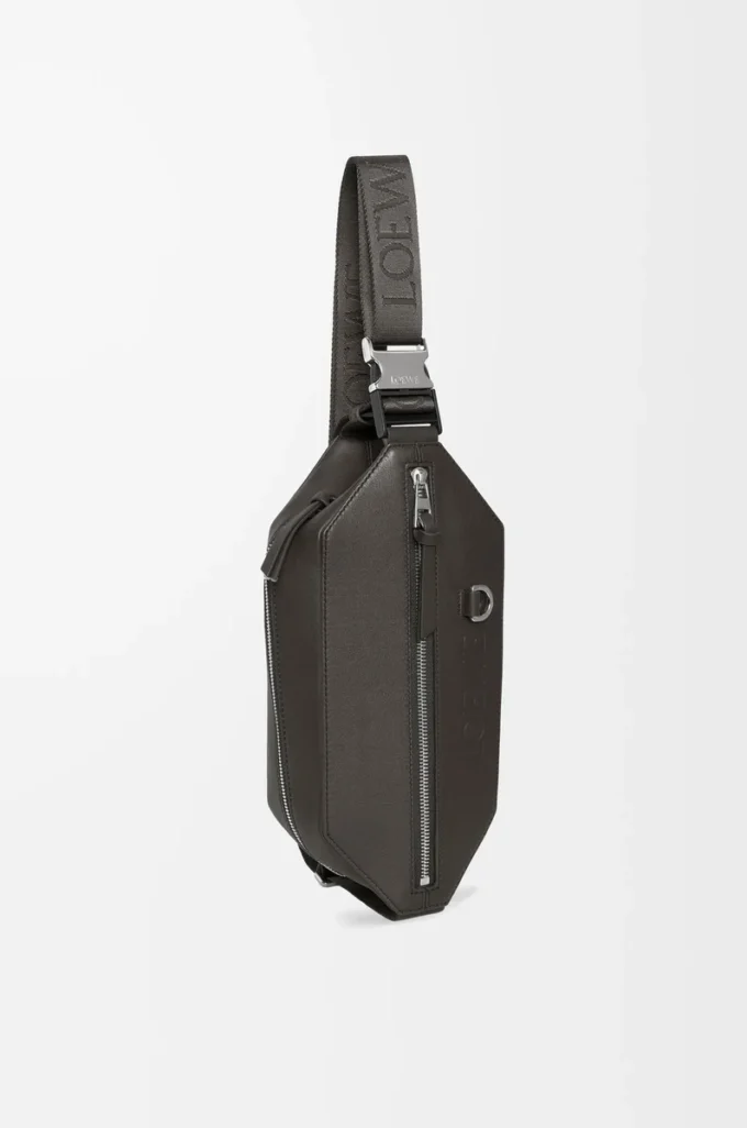 Convertible sling in classic calfskin Dark Grey Convertible sling in classic calfskin Dark Grey
