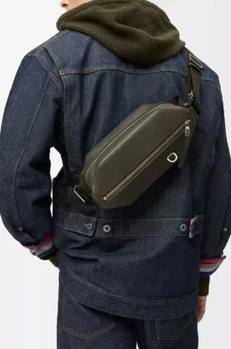Convertible sling in classic calfskin Dark Khaki