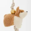 Corgi charm in felt and calfskin Soft White/Orange Corgi charm in felt and calfskin Soft White/Orange