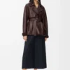 Cropped belted trousers in wool Navy Blue Cropped belted trousers in wool Navy Blue