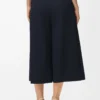 Cropped belted trousers in wool Navy Blue Cropped belted trousers in wool Navy Blue