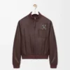 Cropped jacket in nappa lambskin Brown Cropped jacket in nappa lambskin Brown