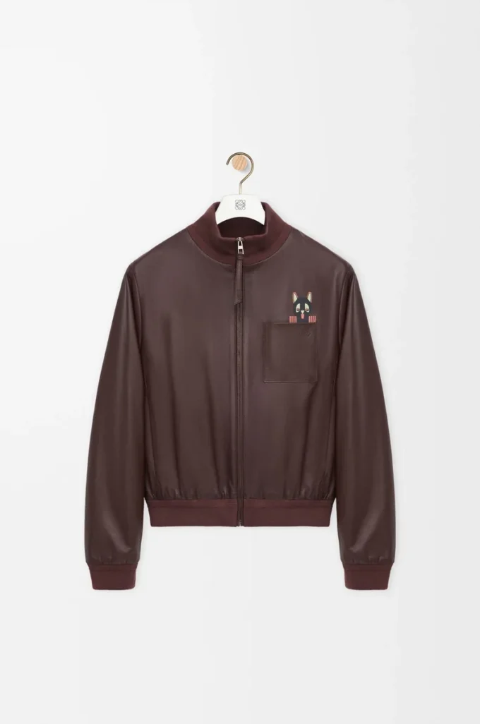 Cropped jacket in nappa lambskin Brown Cropped jacket in nappa lambskin Brown