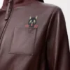Cropped jacket in nappa lambskin Brown Cropped jacket in nappa lambskin Brown