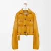Cropped jacket in suede lambskin Light Tan Cropped jacket in suede lambskin Light Tan