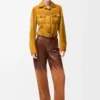 Cropped jacket in suede lambskin Light Tan Cropped jacket in suede lambskin Light Tan