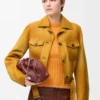Cropped jacket in suede lambskin Light Tan Cropped jacket in suede lambskin Light Tan