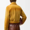 Cropped jacket in suede lambskin Light Tan Cropped jacket in suede lambskin Light Tan
