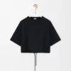 Cropped T-shirt in cotton Black Cropped T-shirt in cotton Black