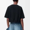 Cropped T-shirt in cotton Black Cropped T-shirt in cotton Black