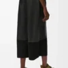 Cropped trousers in nappa lambskin and suede goatskin Black Cropped trousers in nappa lambskin and suede goatskin Black