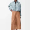 Cropped trousers in nappa lambskin and suede goatskin Toffee Cropped trousers in nappa lambskin and suede goatskin Toffee