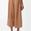 Cropped trousers in nappa lambskin and suede goatskin Toffee Cropped trousers in nappa lambskin and suede goatskin Toffee