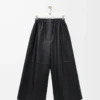Cropped trousers in nappa lambskin Black Cropped trousers in nappa lambskin Black