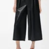 Cropped trousers in nappa lambskin Black Cropped trousers in nappa lambskin Black
