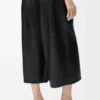 Cropped trousers in nappa lambskin Black Cropped trousers in nappa lambskin Black
