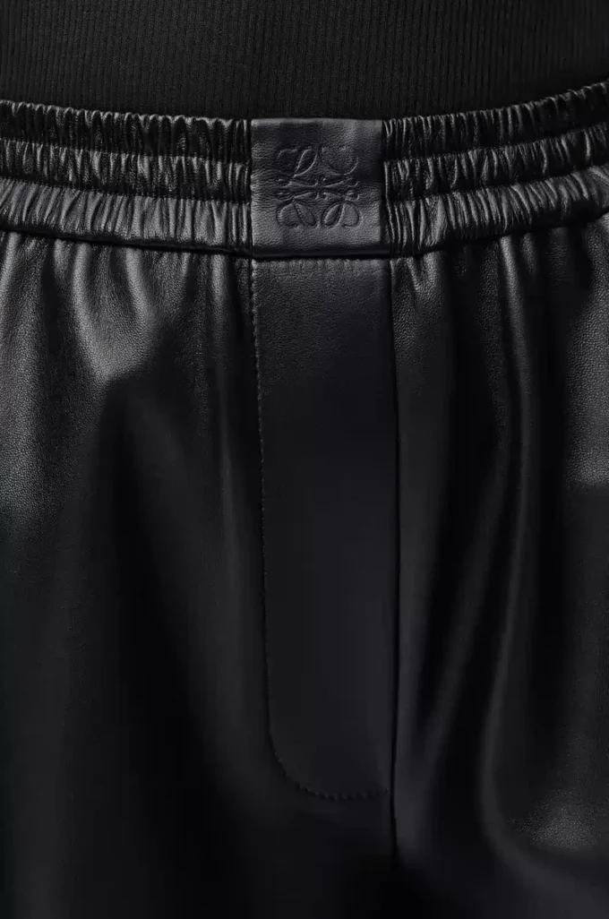 Cropped trousers in nappa lambskin Black Cropped trousers in nappa lambskin Black