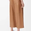Cropped trousers in nappa lambskin Toffee