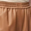 Cropped trousers in nappa lambskin Toffee