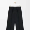 Cropped trousers in stretch viscose Black Cropped trousers in stretch viscose Black