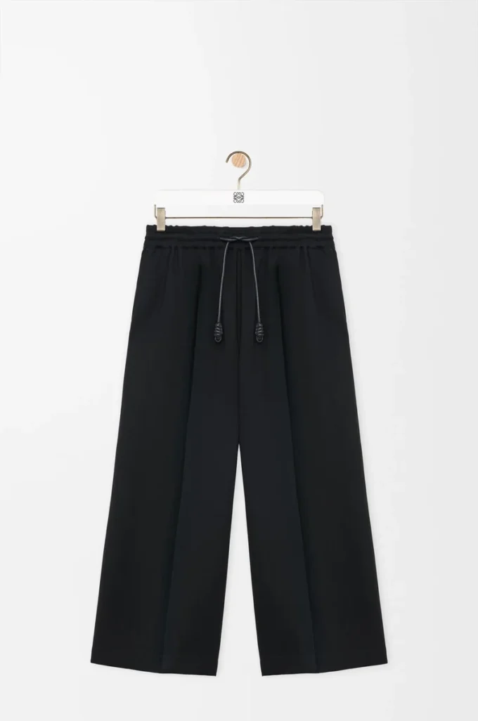 Cropped trousers in stretch viscose Black Cropped trousers in stretch viscose Black