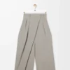 Cropped wrap trousers in wool Light Beige Melange Cropped wrap trousers in wool Light Beige Melange