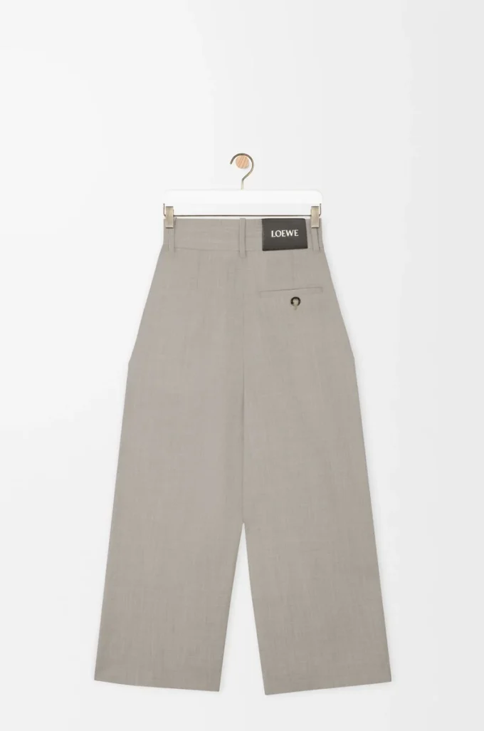 Cropped wrap trousers in wool Light Beige Melange Cropped wrap trousers in wool Light Beige Melange