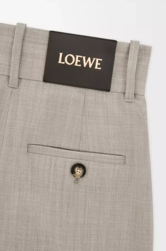Cropped wrap trousers in wool Light Beige Melange Cropped wrap trousers in wool Light Beige Melange