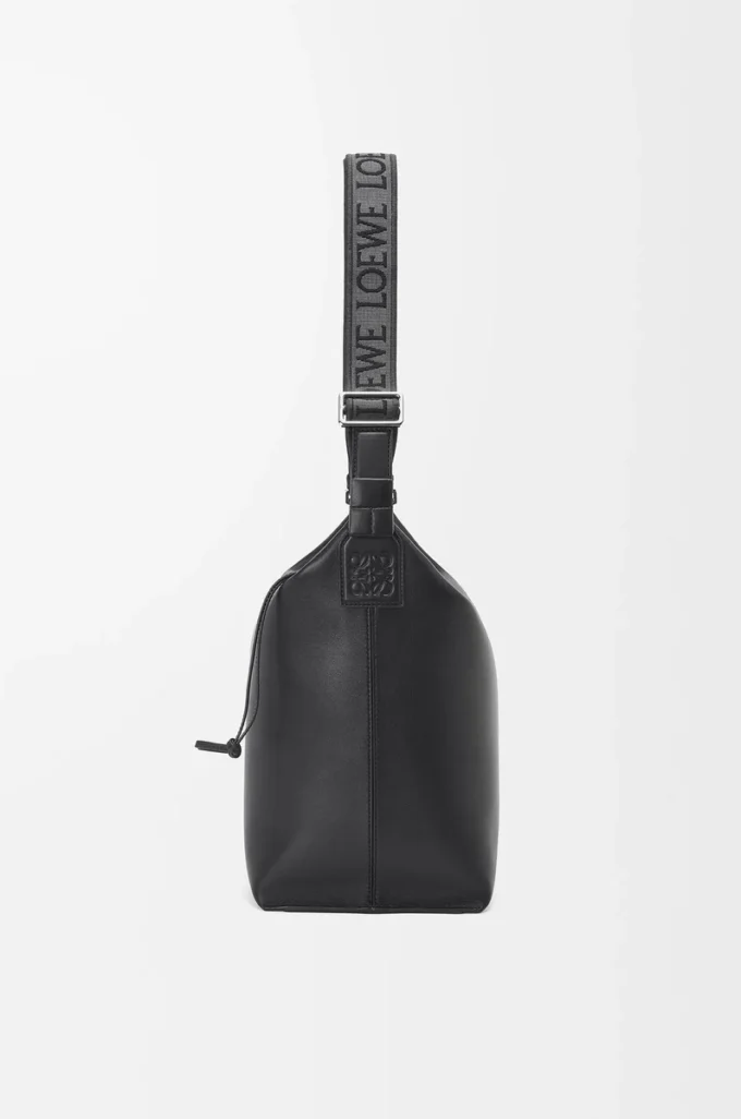 Cubi crossbody bag in supple smooth calfskin and jacquard Black Cubi crossbody bag in supple smooth calfskin and jacquard Black