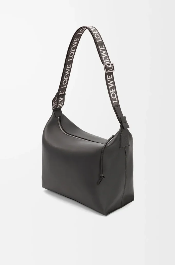 Cubi crossbody bag in supple smooth calfskin and jacquard Dark Grey Cubi crossbody bag in supple smooth calfskin and jacquard Dark Grey