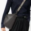 Cubi crossbody bag in supple smooth calfskin and jacquard Dark Grey Cubi crossbody bag in supple smooth calfskin and jacquard Dark Grey