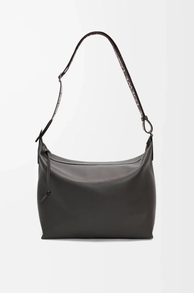 Cubi crossbody bag in supple smooth calfskin and jacquard Dark Grey Cubi crossbody bag in supple smooth calfskin and jacquard Dark Grey