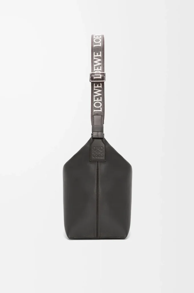 Cubi crossbody bag in supple smooth calfskin and jacquard Dark Grey Cubi crossbody bag in supple smooth calfskin and jacquard Dark Grey