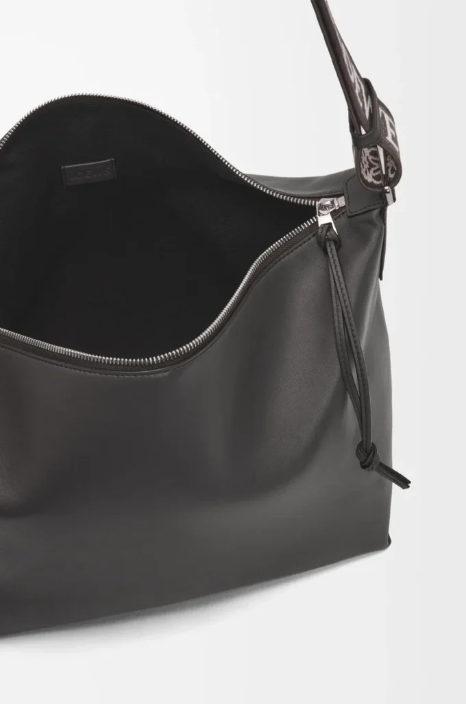 Cubi crossbody bag in supple smooth calfskin and jacquard Dark Grey Cubi crossbody bag in supple smooth calfskin and jacquard Dark Grey