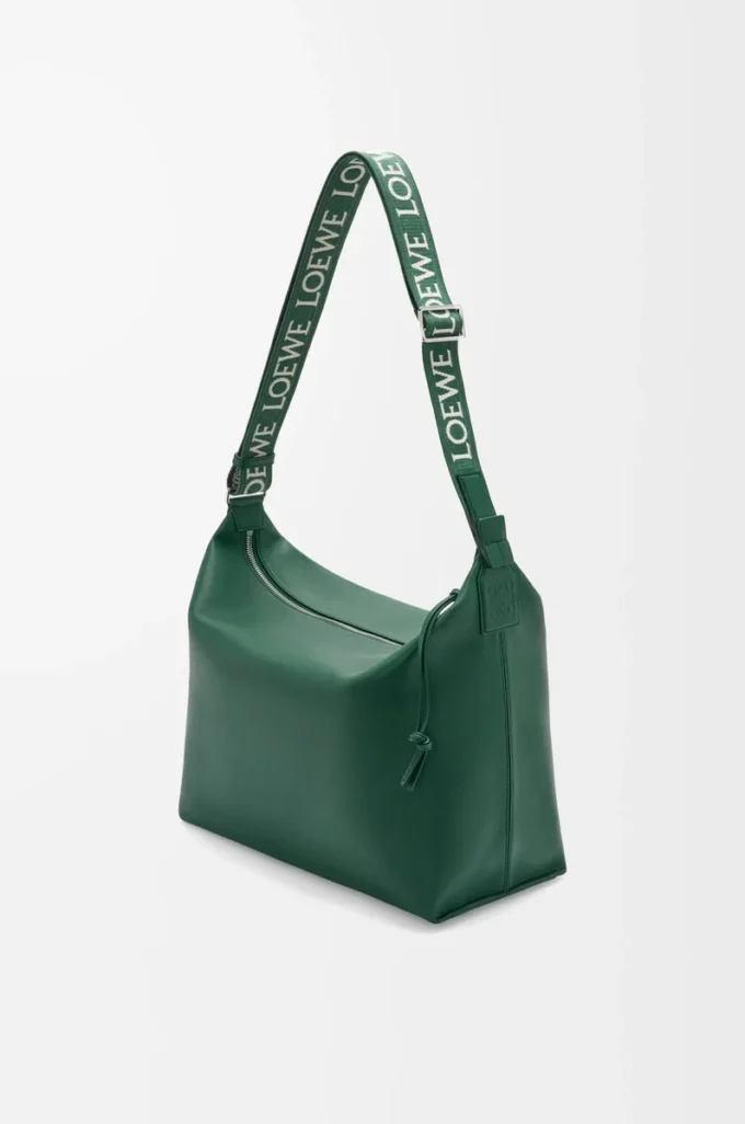 Cubi crossbody bag in supple smooth calfskin and jacquard Evergreen Cubi crossbody bag in supple smooth calfskin and jacquard Evergreen